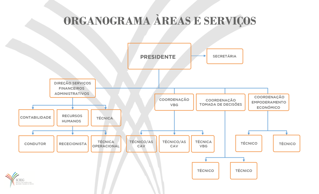 Organograma áreas e serviços do ICIEG